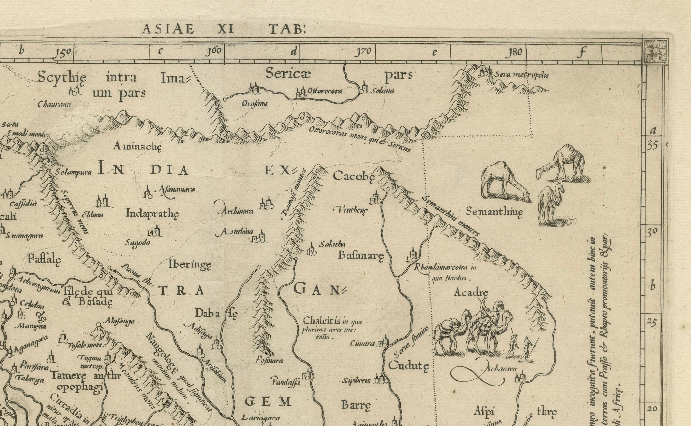 Carte Mercator Ptolemaique d'Asie Est des Ganges, 1698 Bon état - En vente à Langweer, NL