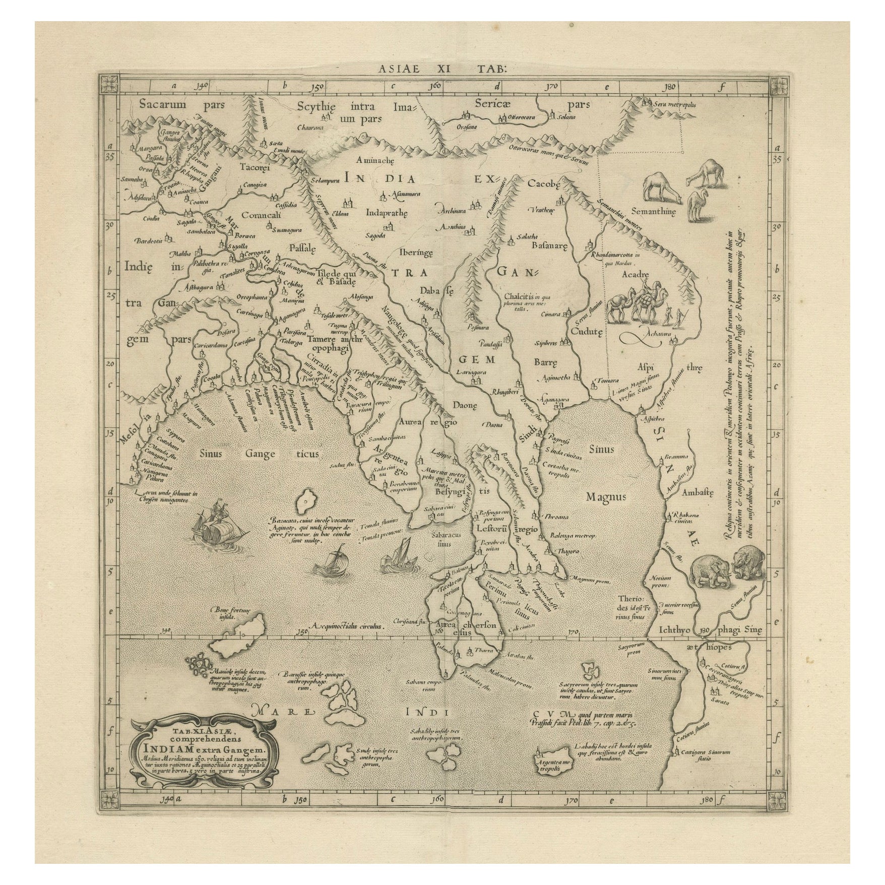 Carte Mercator Ptolemaique d'Asie Est des Ganges, 1698