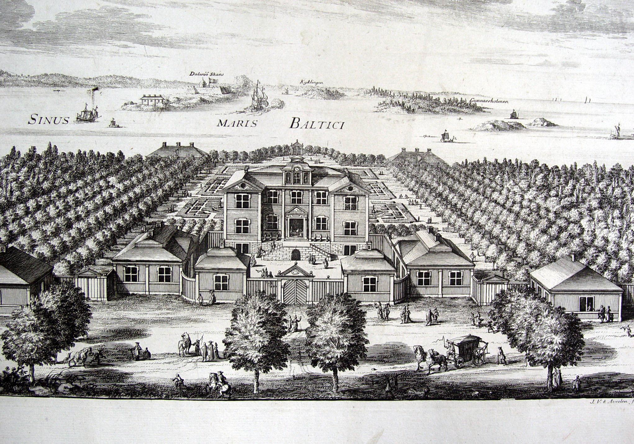 Paper 1699 Swedish Baroque Sandmare Estate Engraving