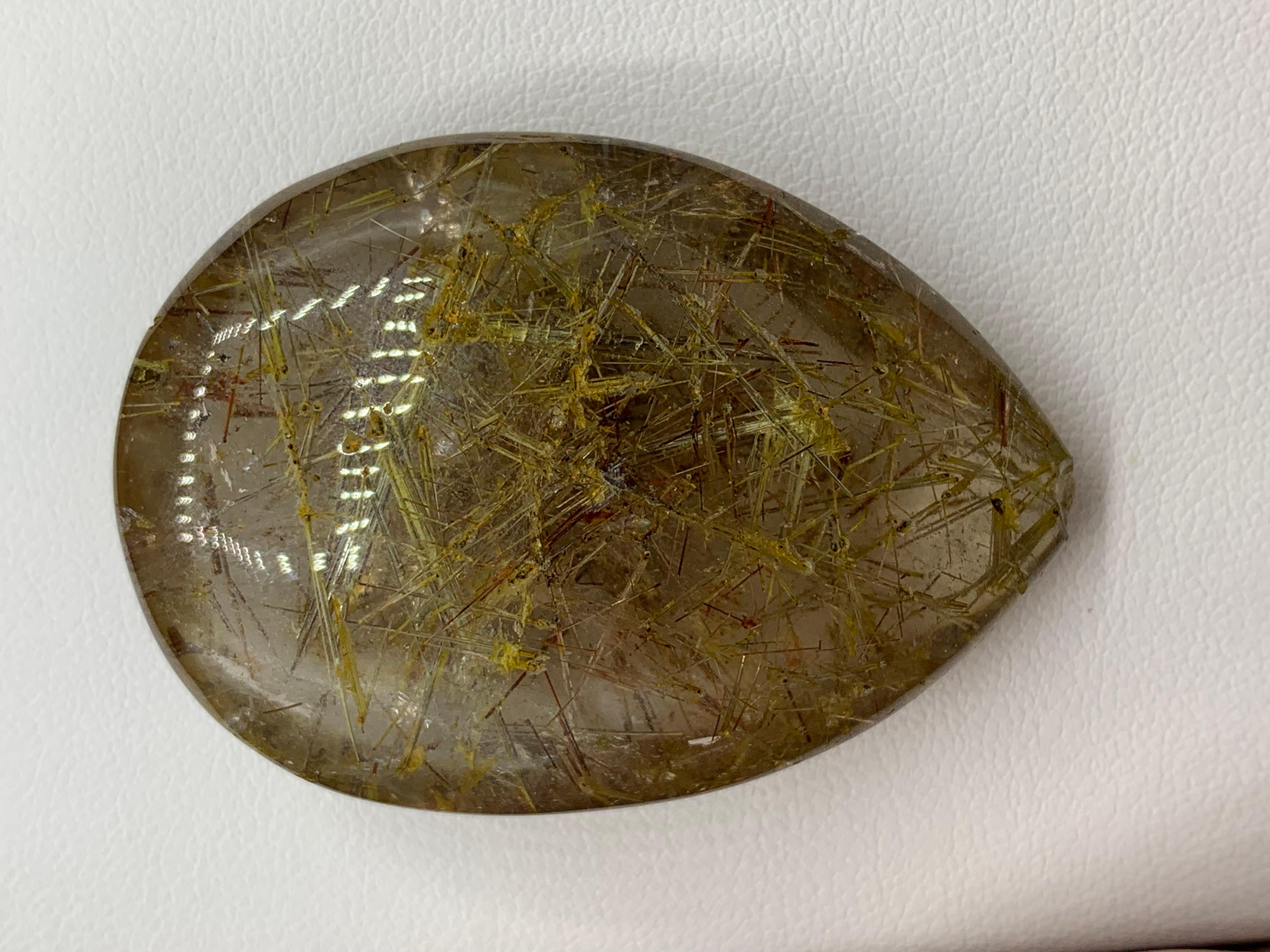 Arts and Crafts 169.90 Carat Natural Loose Rutile Quartz Huge Pear Shape Gem For Sale