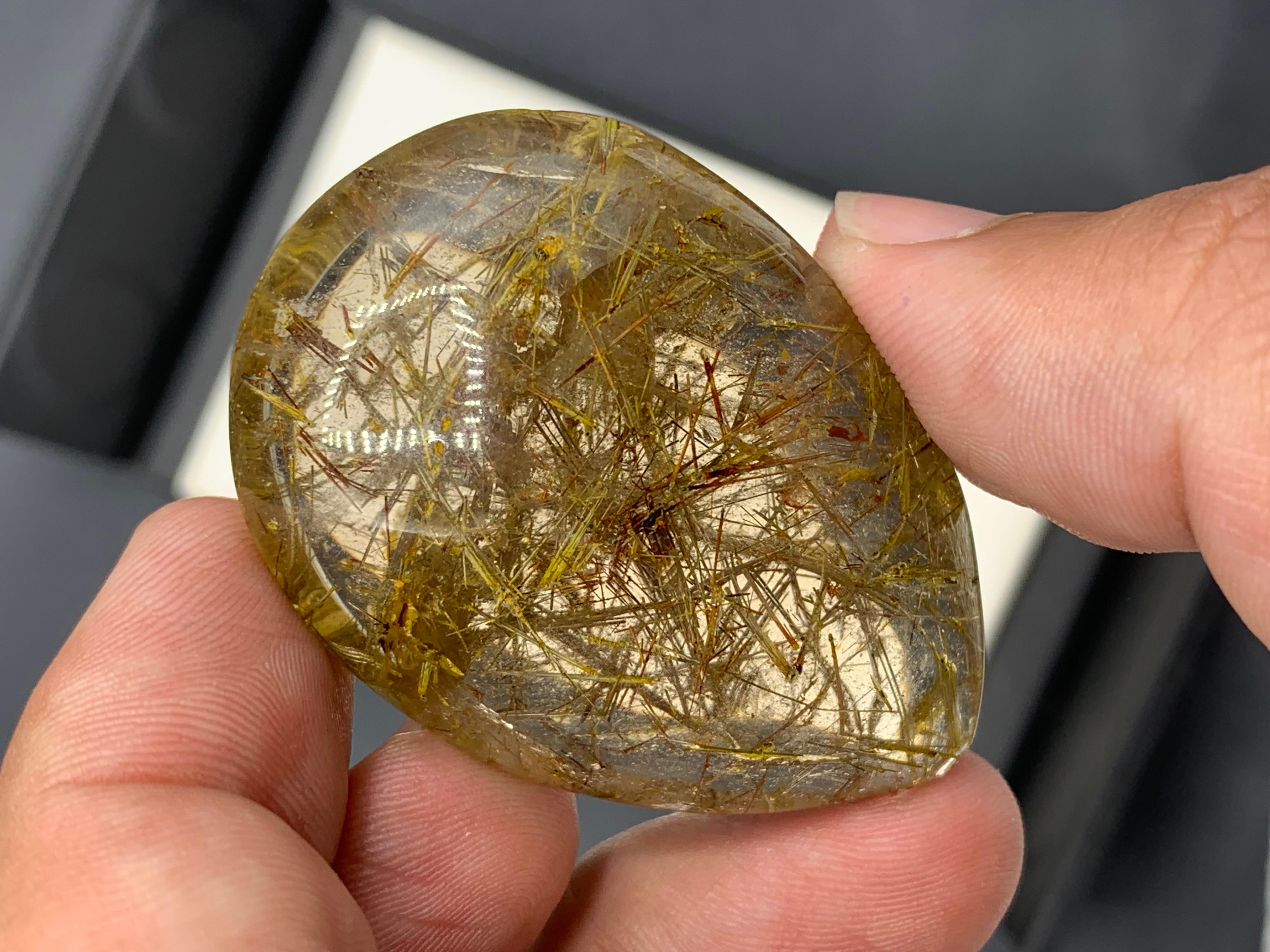 169.90 Carat Natural Loose Rutile Quartz Huge Pear Shape Gem In New Condition For Sale In Peshawar, PK