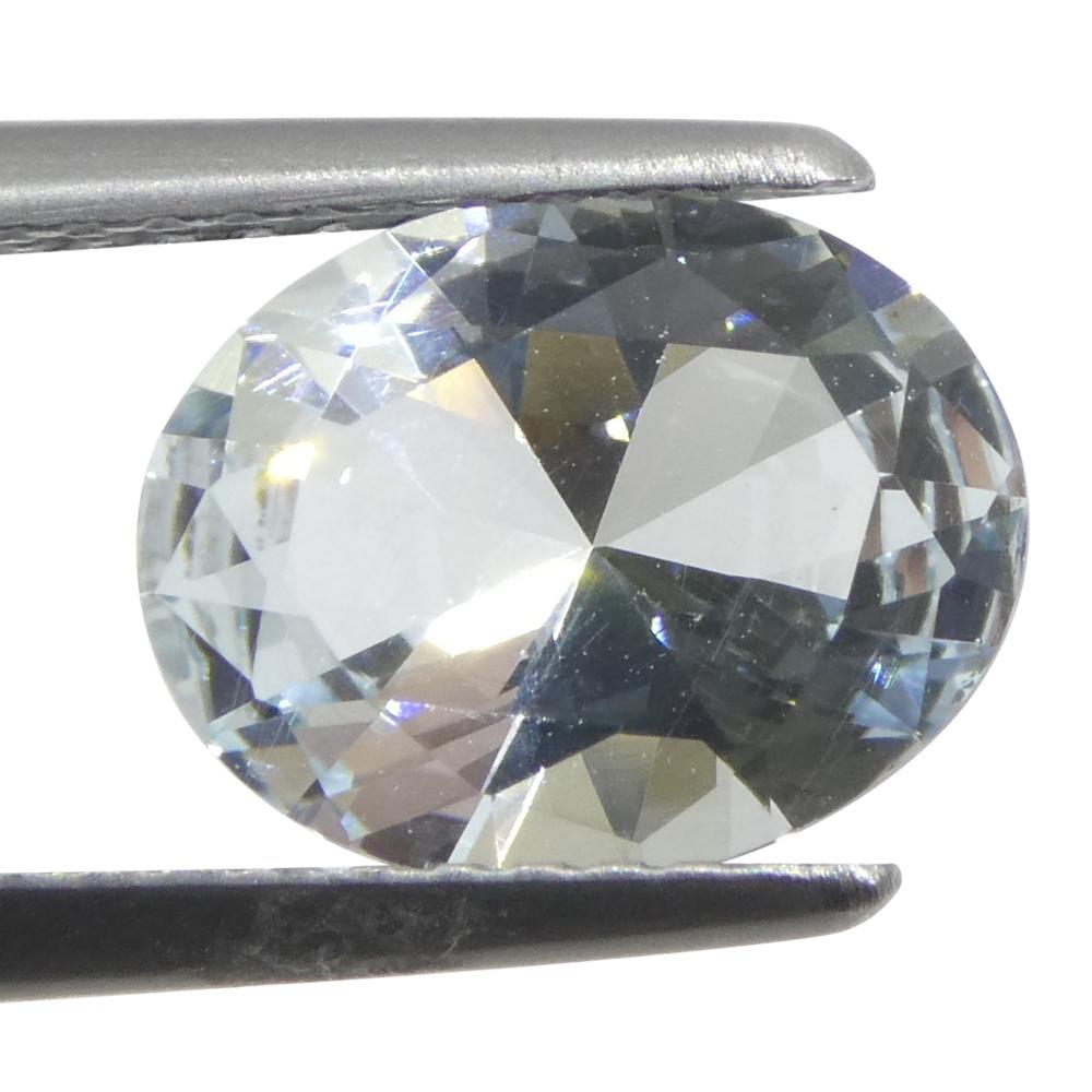 1.69ct Oval Blue Aquamarine from Brazil Unheated For Sale 6