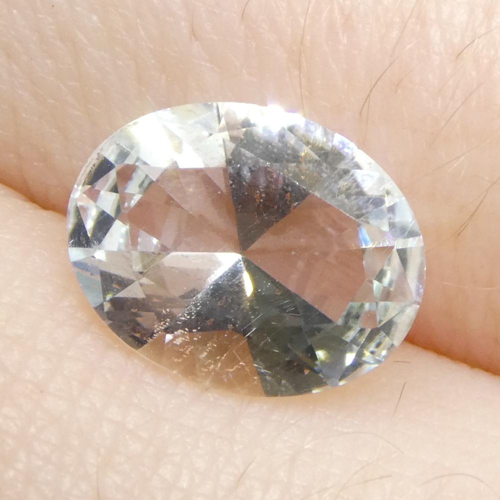 1.69ct Oval Blue Aquamarine from Brazil Unheated For Sale 7