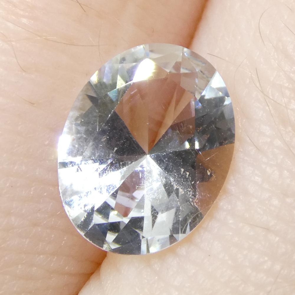1.69ct Oval Blue Aquamarine from Brazil Unheated For Sale 8
