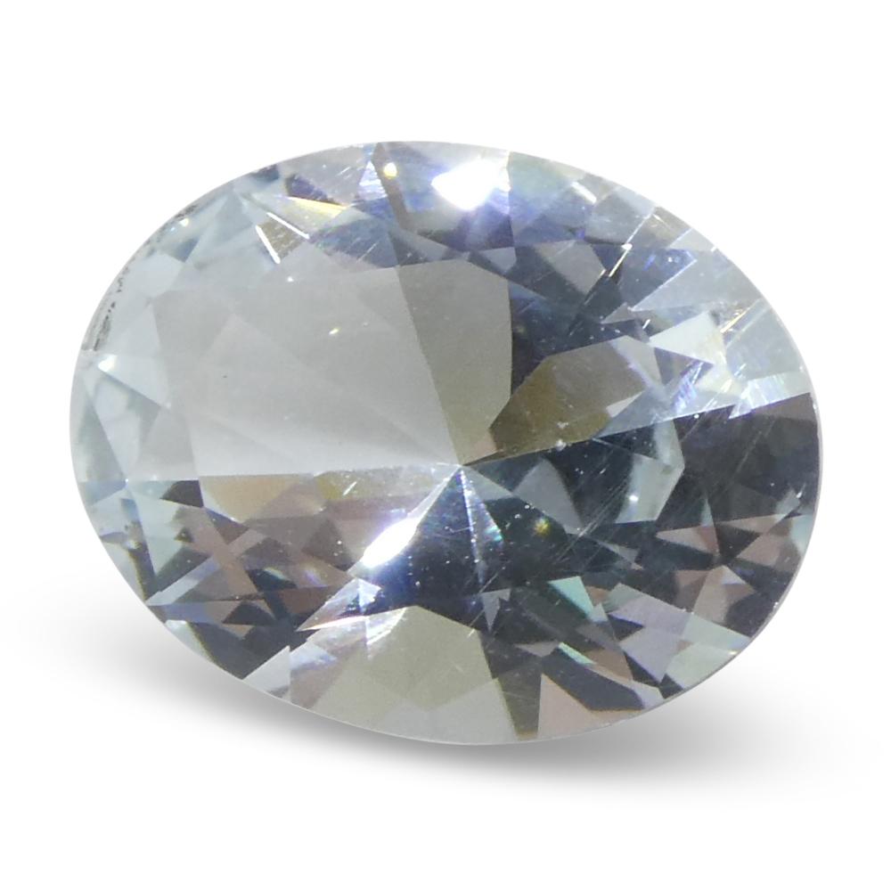 1.69ct Oval Blue Aquamarine from Brazil Unheated For Sale 1