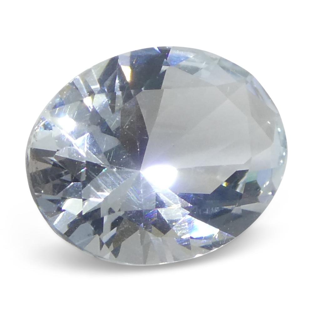 1.69ct Oval Blue Aquamarine from Brazil Unheated For Sale 3