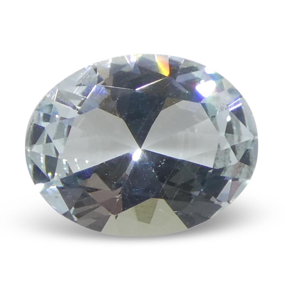 1.69ct Oval Blue Aquamarine from Brazil Unheated For Sale 4