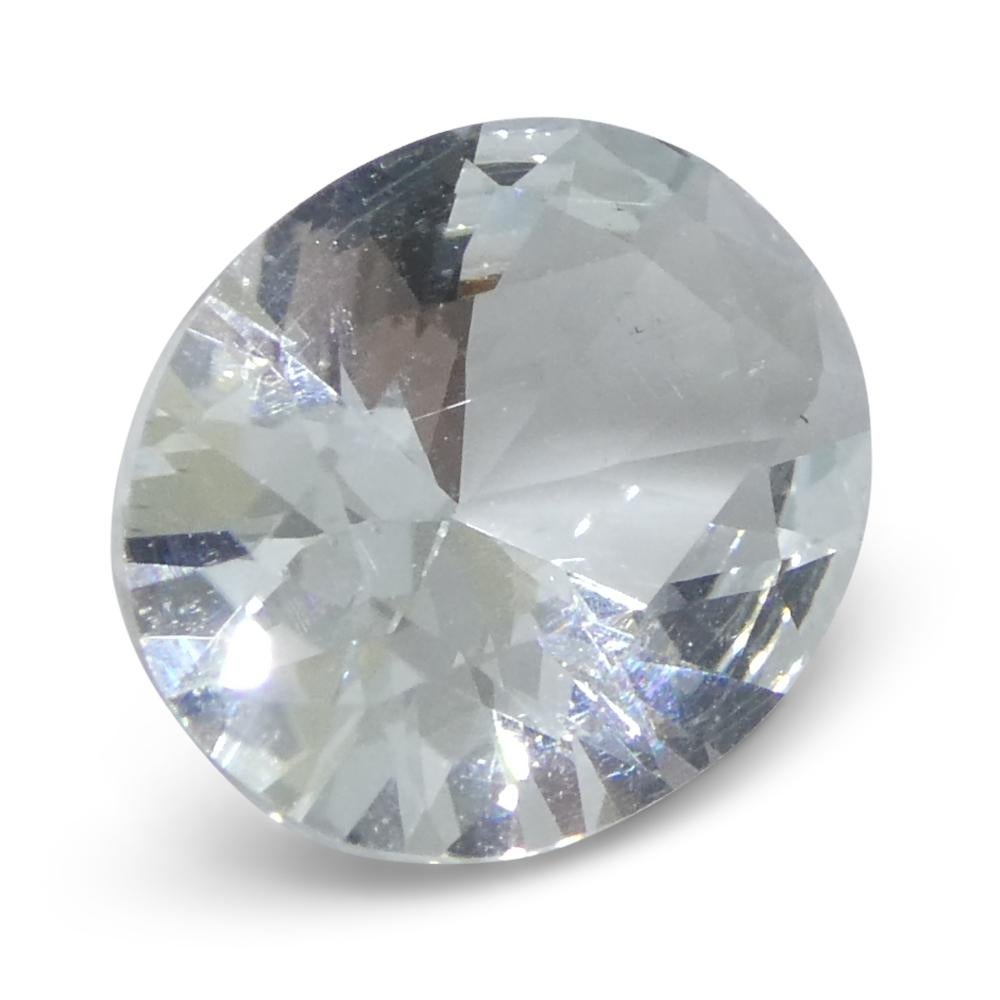 Aguamarina azul ovalada de Brasil sin calentar de 1,69 ct en venta 4