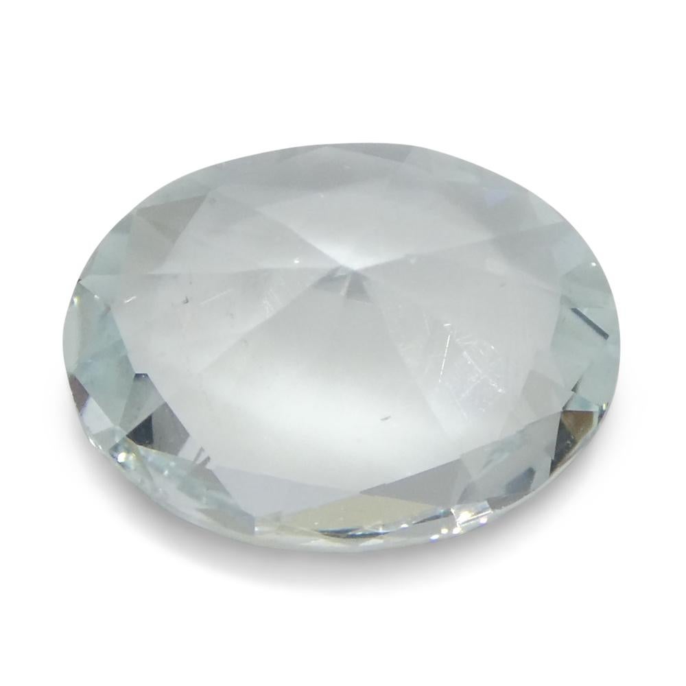 Aguamarina azul ovalada de Brasil sin calentar de 1,69 ct en venta 5