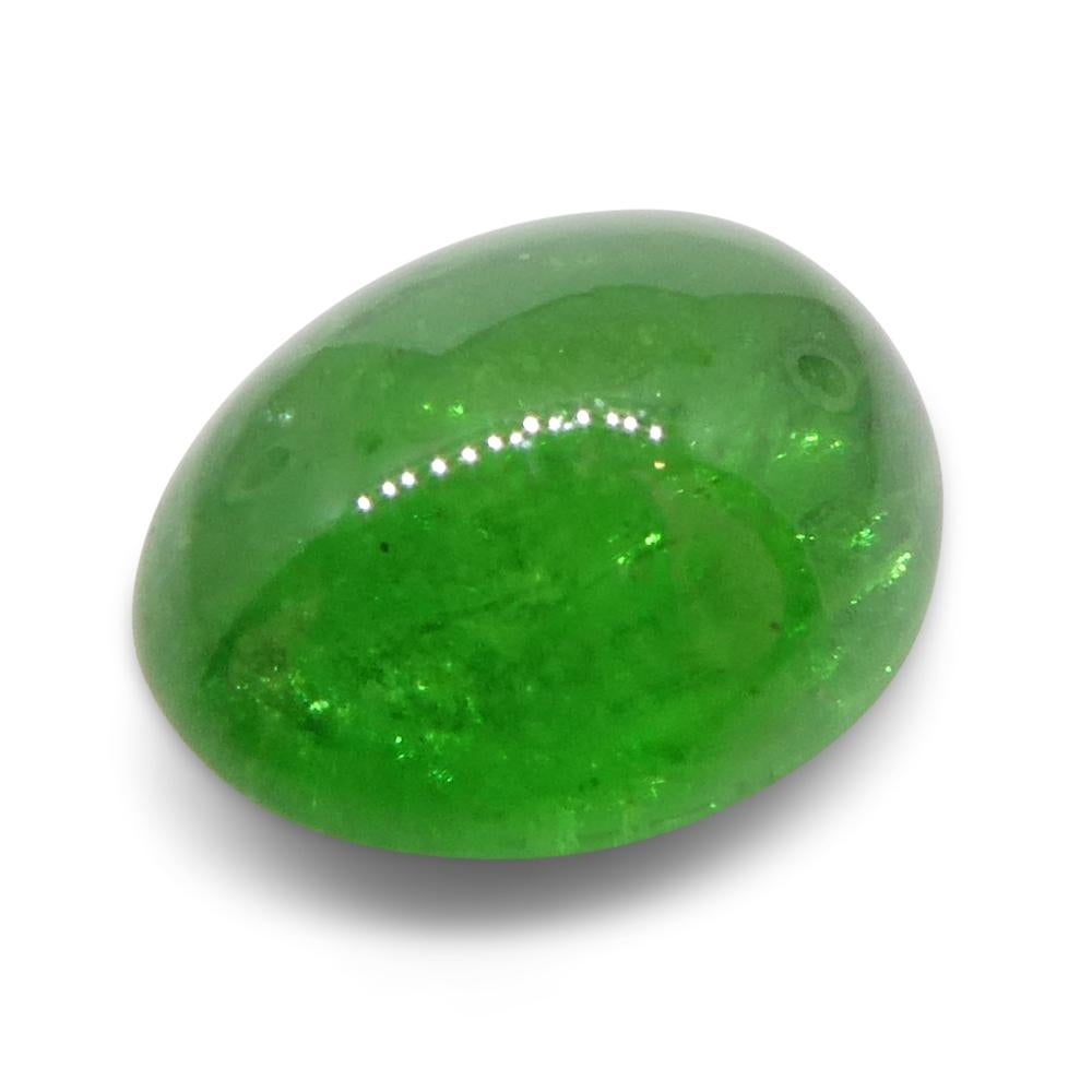 Granato ovale cabochon di tsavorite verde del Kenya, 1.69ct, non riscaldato in vendita 1