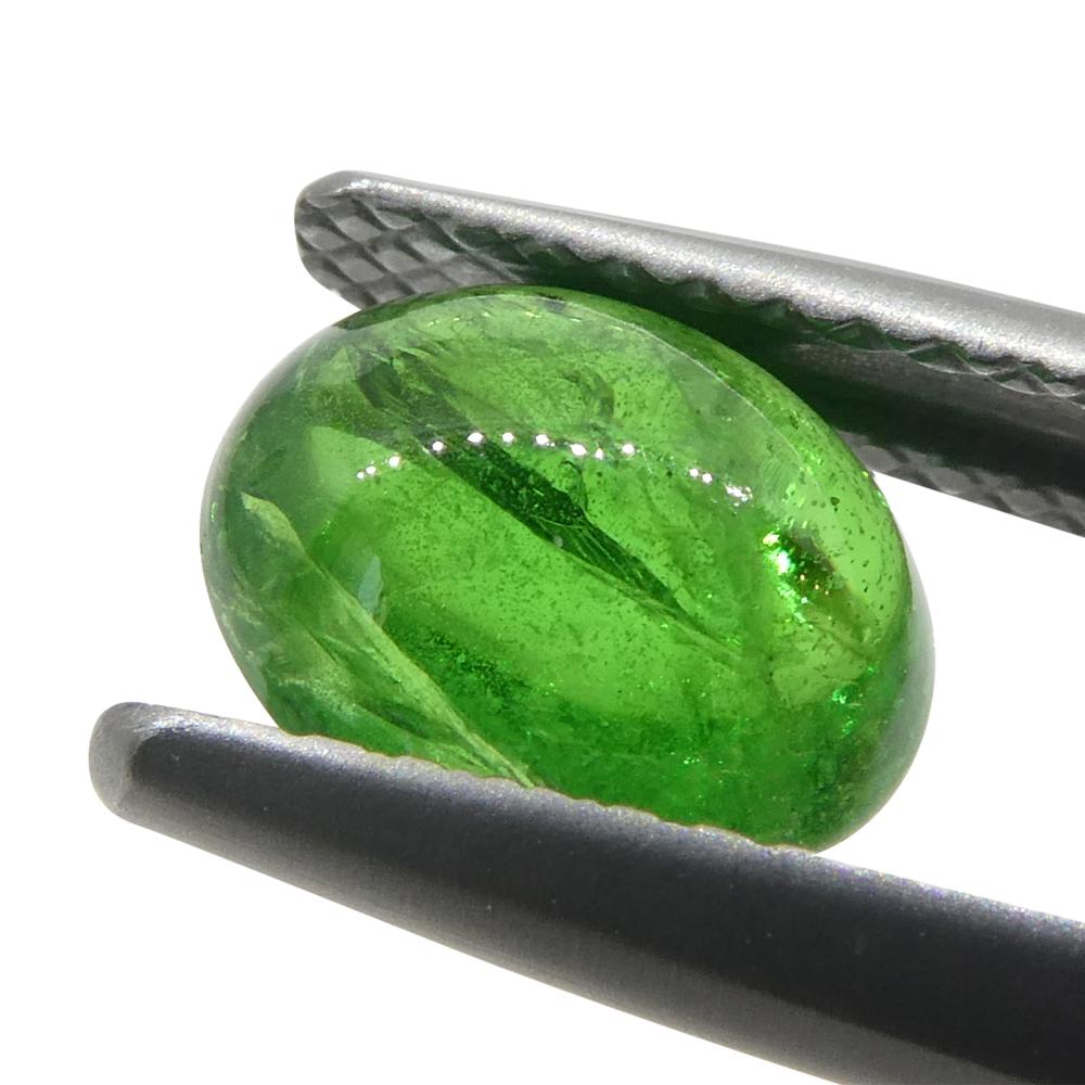 Granato ovale cabochon di tsavorite verde del Kenya, 1.69ct, non riscaldato in vendita 5