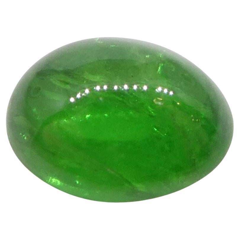 Granate verde tsavorita de Kenia, cabujón oval de 1.69 ct, sin calentar