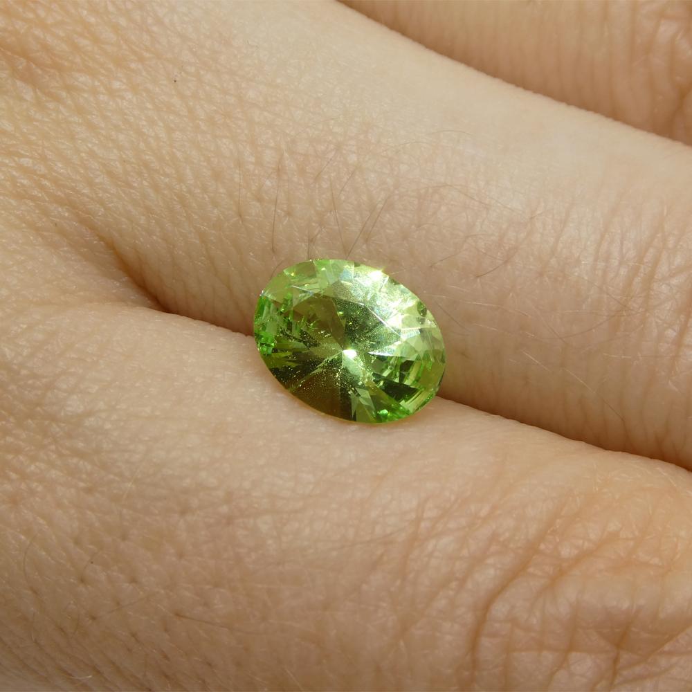1.69ct Oval Green Mint Garnet from Tanzania In New Condition For Sale In Toronto, Ontario