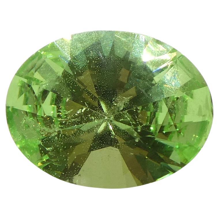 1.69ct Oval Green Mint Garnet from Tanzania For Sale