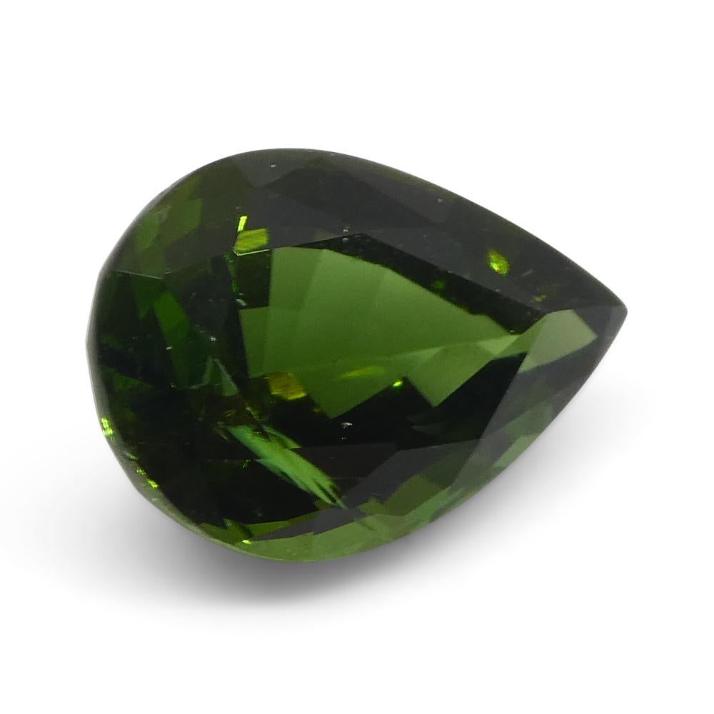 Women's or Men's 1.69ct  Pear Green Tourmaline from Brazil For Sale