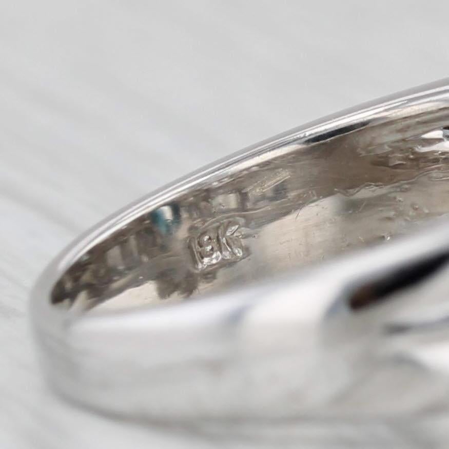1.69ctw Blue Sapphire Diamond Halo Ring 18k White Gold Size 5.5 For Sale 3
