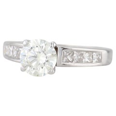 1.69ctw Round Diamond Engagement Ring 14k White Gold Size 5.5 Cathedral Band