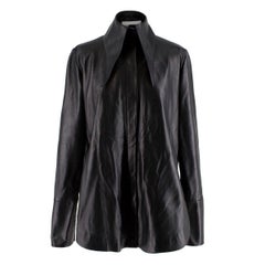 16Arlington Black Seymour Point-collar Leather Shirt - Us size 2