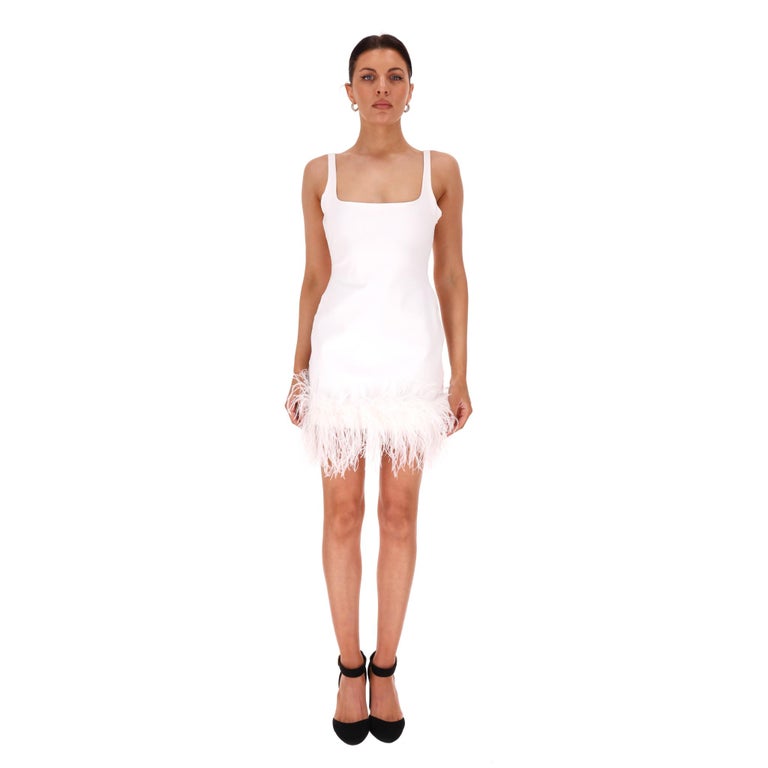 16Arlington Feather-Trim Mini Dress at 1stDibs
