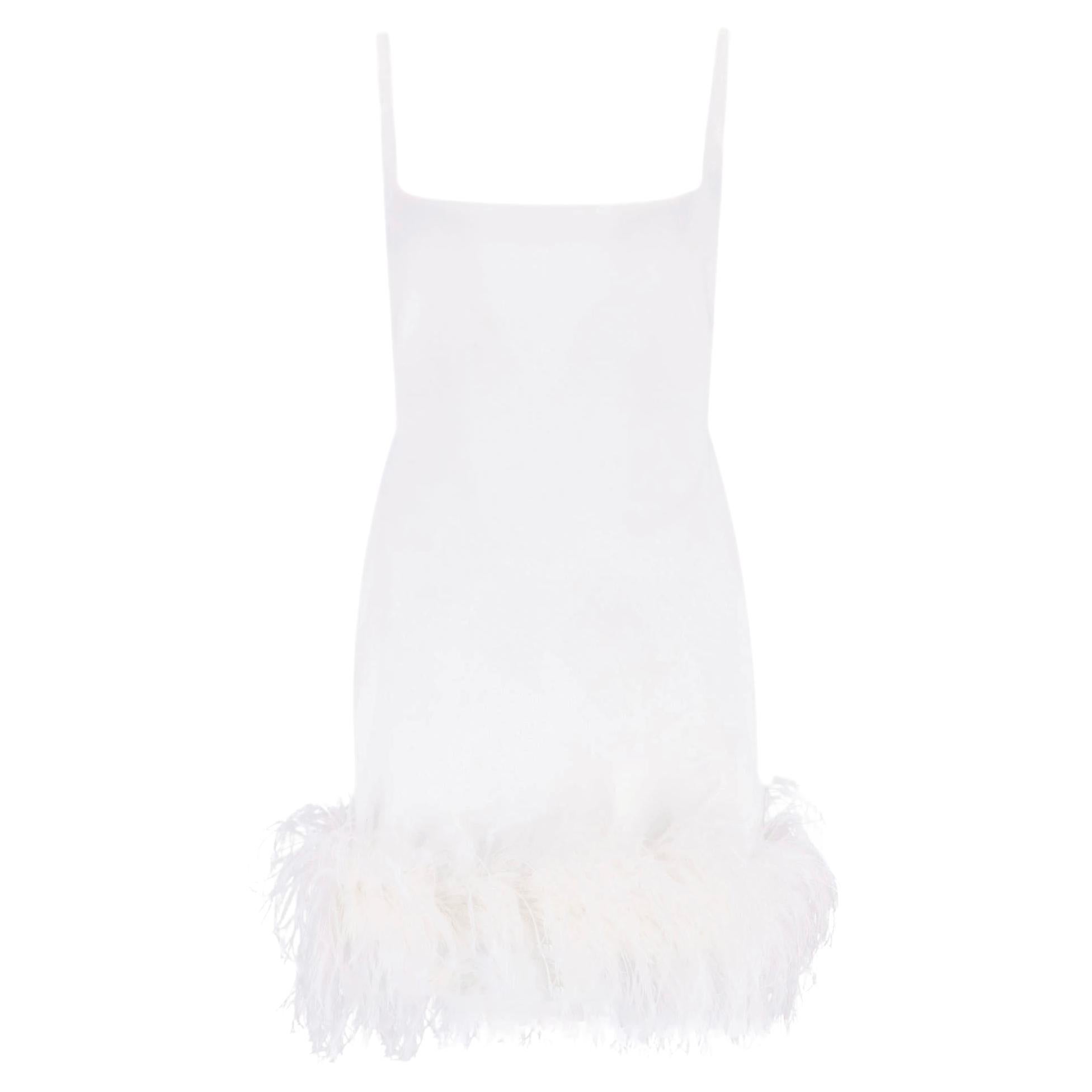 16Arlington Feather-Trim Mini Dress For Sale