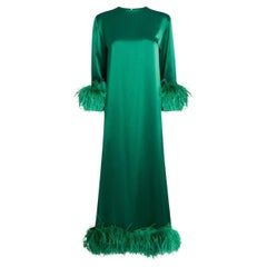 16ARLINGTON GREEN FUJIKO - Robe midi en cuir bordée de satin - Taille EU 42