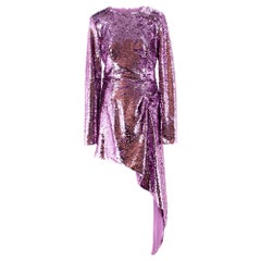 16Arlington Lilac Draped sequined crepe mini dress US10