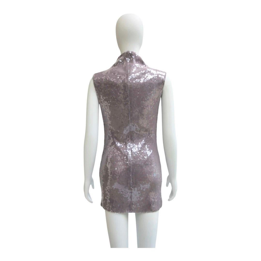 Women's or Men's 16Arlington ‘Luna’ Sequined Sleeveless Mini Dress – Lilac For Sale