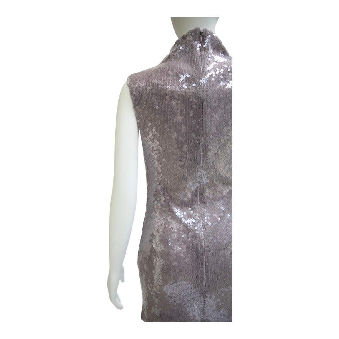 16Arlington ‘Luna’ Sequined Sleeveless Mini Dress – Lilac For Sale 1