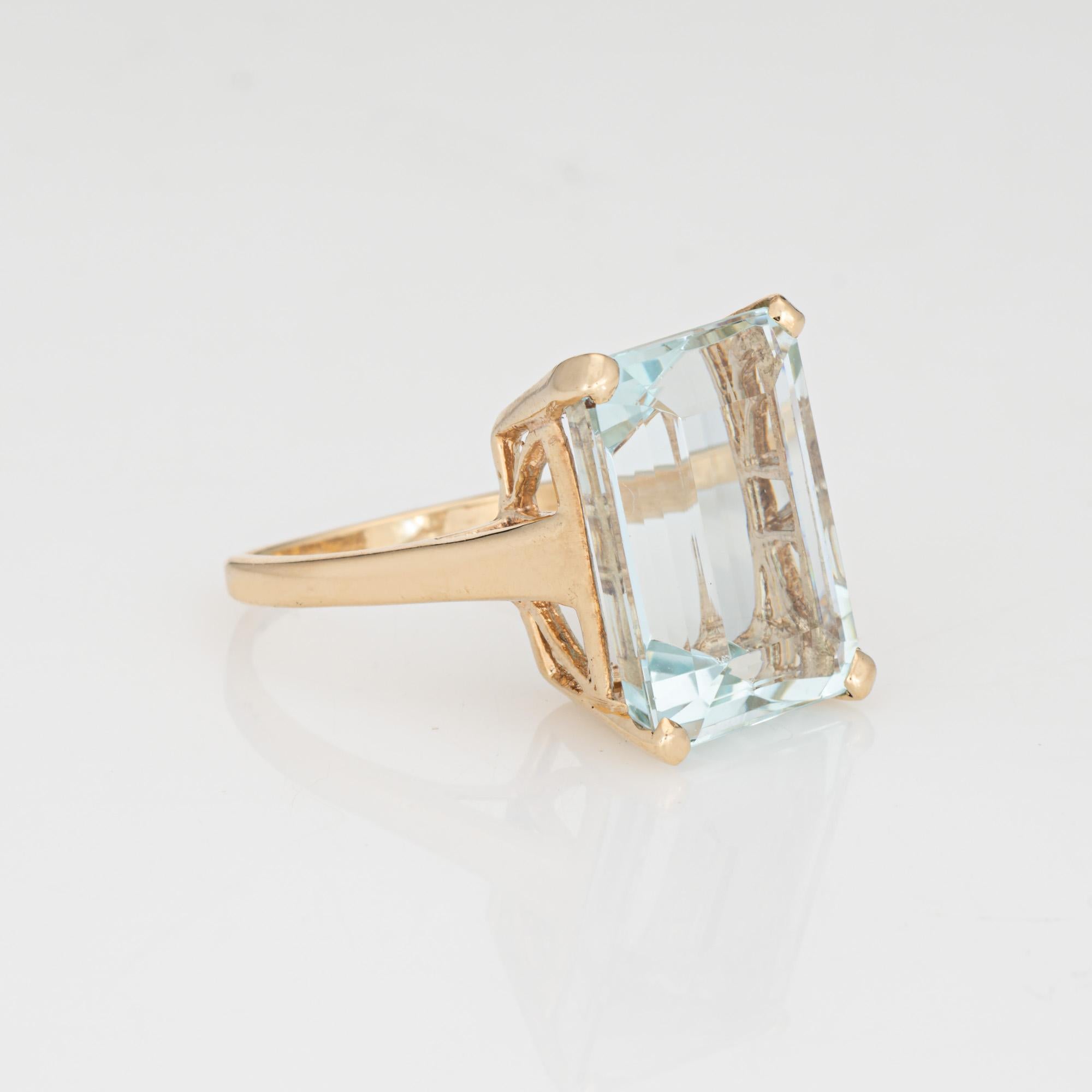 16ct Aquamarin Ring Vintage 14k Gelbgold Sz 8,5 Fine Estate Jewelry (Moderne)