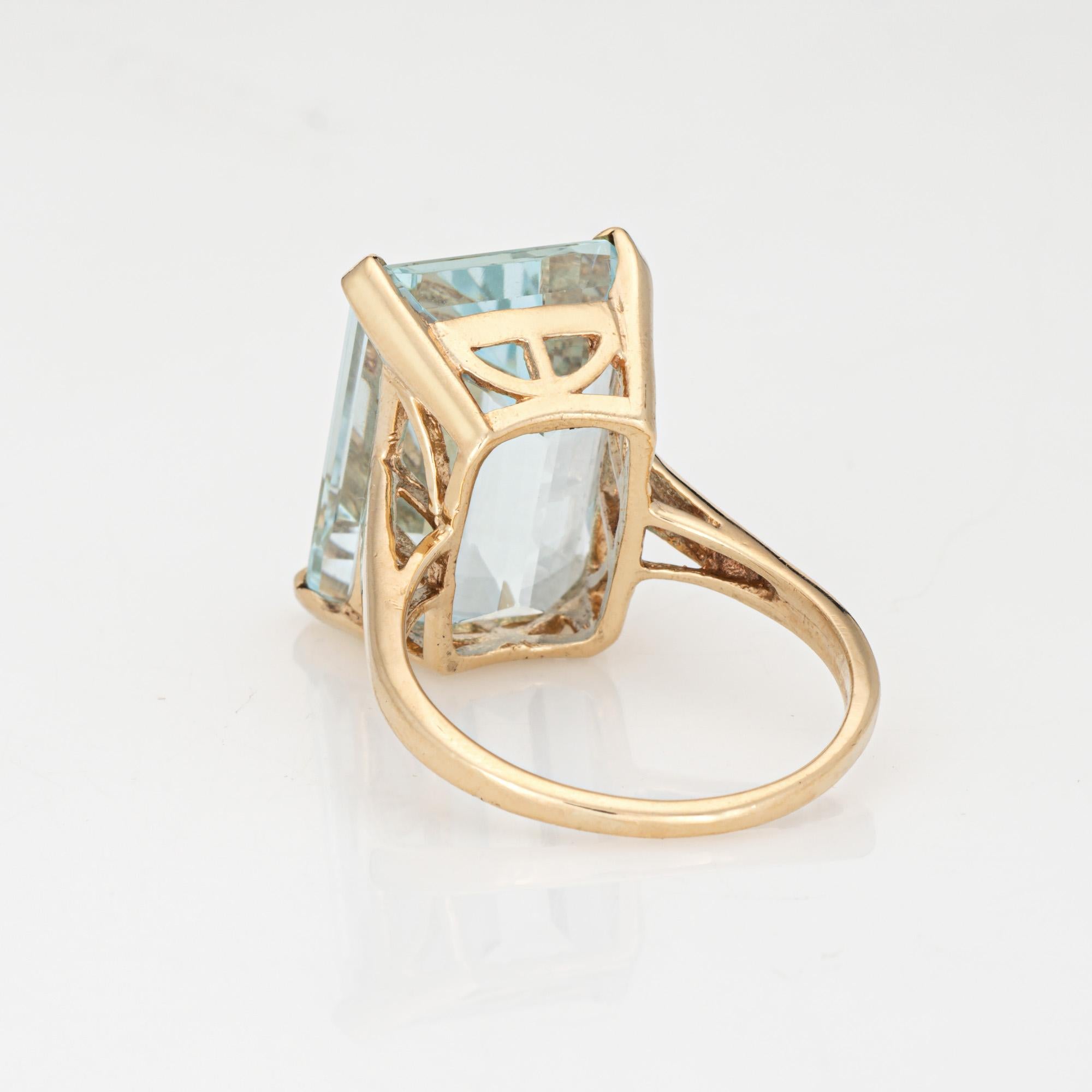16ct Aquamarin Ring Vintage 14k Gelbgold Sz 8,5 Fine Estate Jewelry im Zustand „Gut“ in Torrance, CA