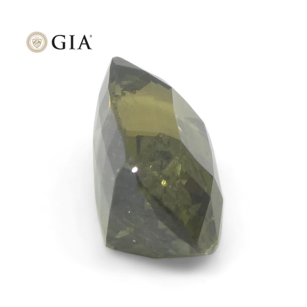 1.6ct Cushion Yellowish Green to Grey-Purple Alexandrite GIA Certified Unheated For Sale 2