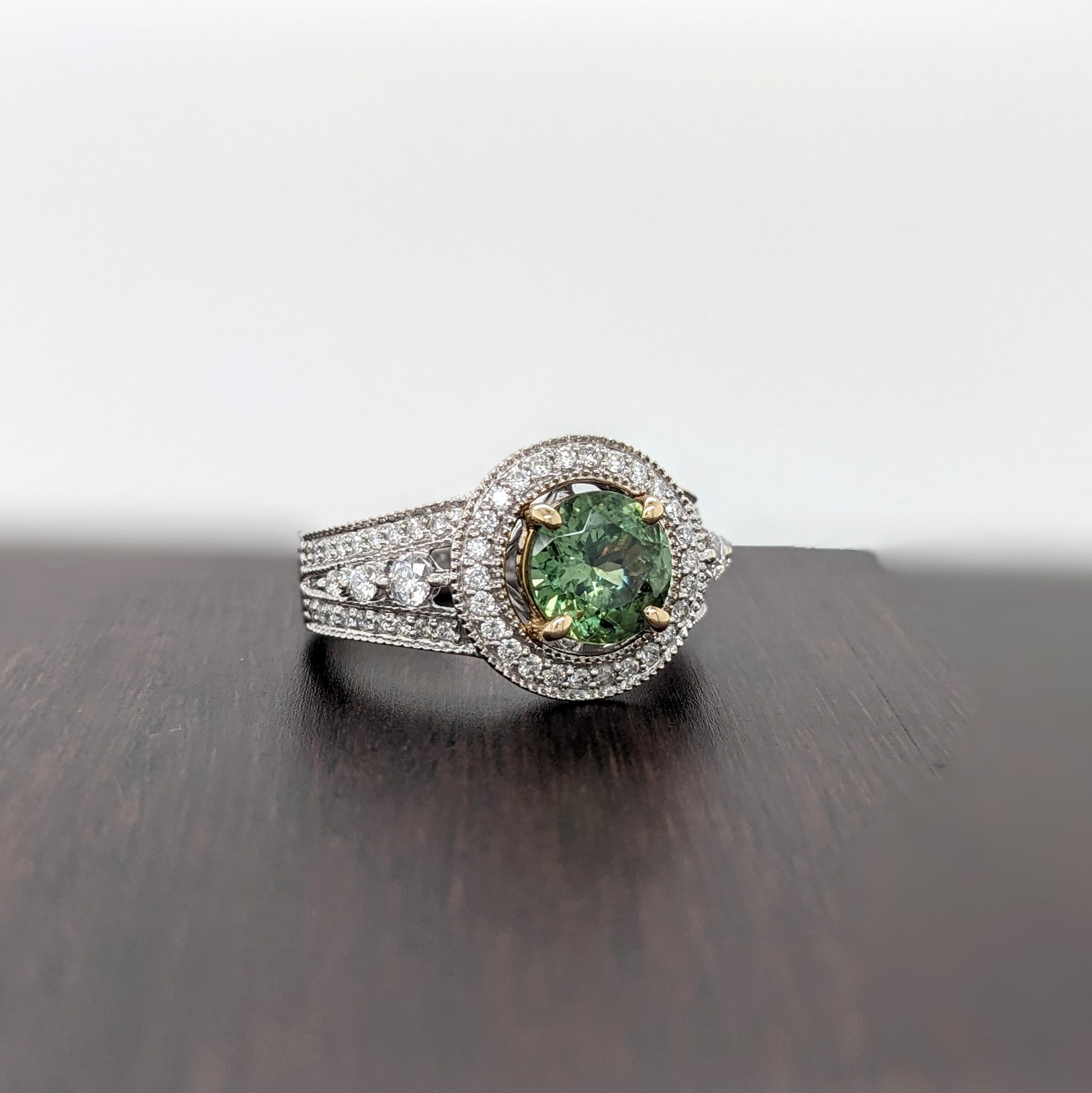 1.6ct Demantoid Ring w Earth Mined Diamonds in Solid 14K Dual Tone Gold 3