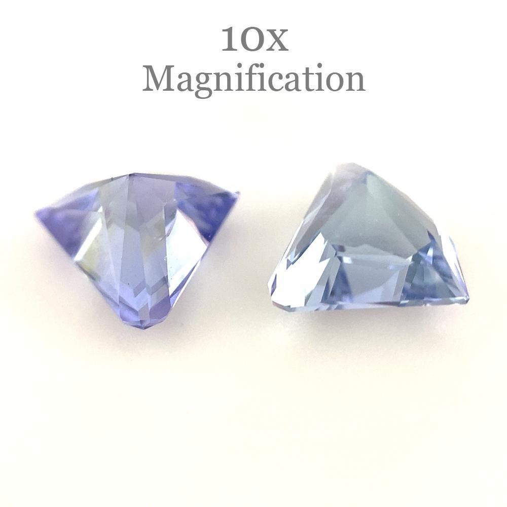 Coppia di tanzaniti a ventaglio con taglio di precisione 1.6ct in vendita 6