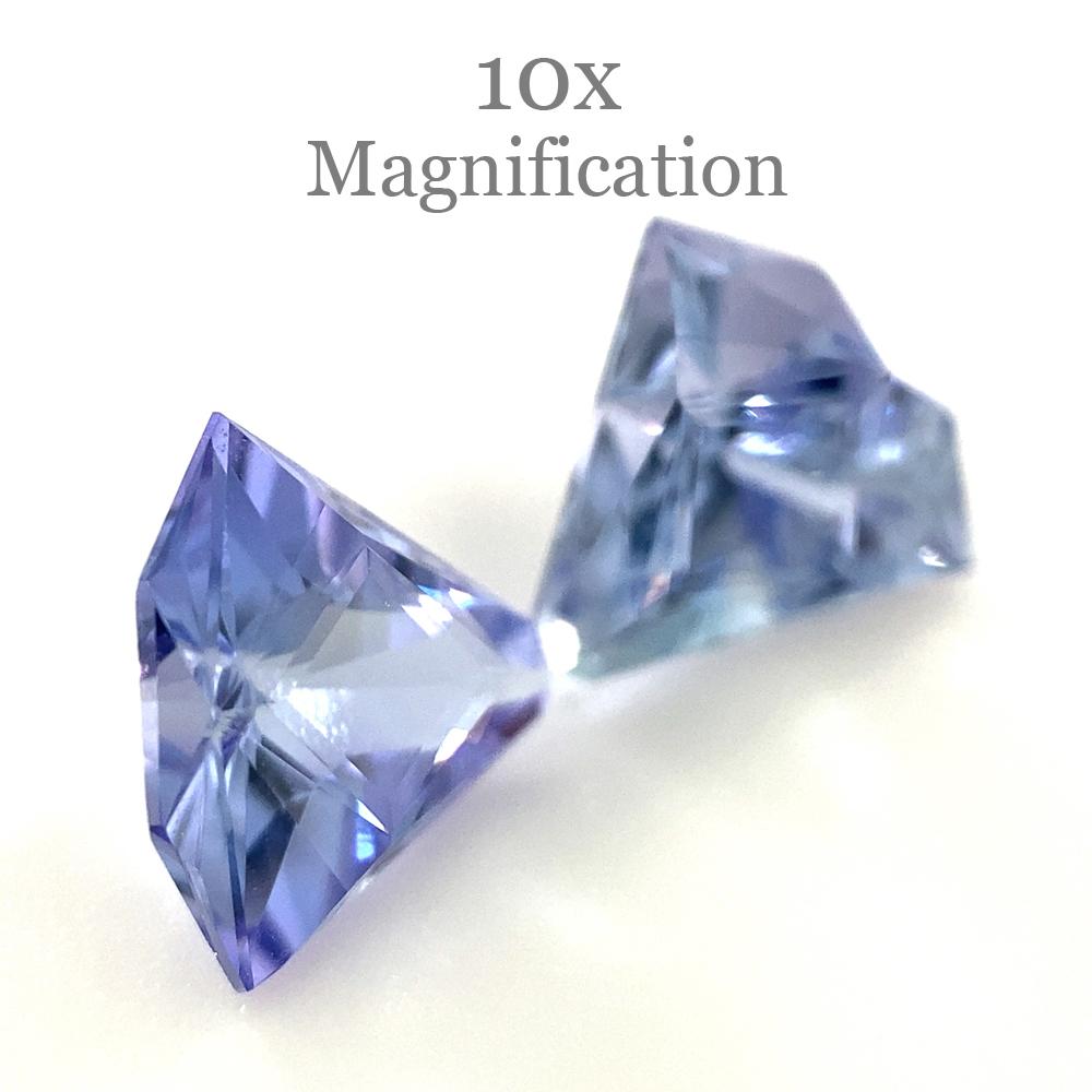 Coppia di tanzaniti a ventaglio con taglio di precisione 1.6ct in vendita 2