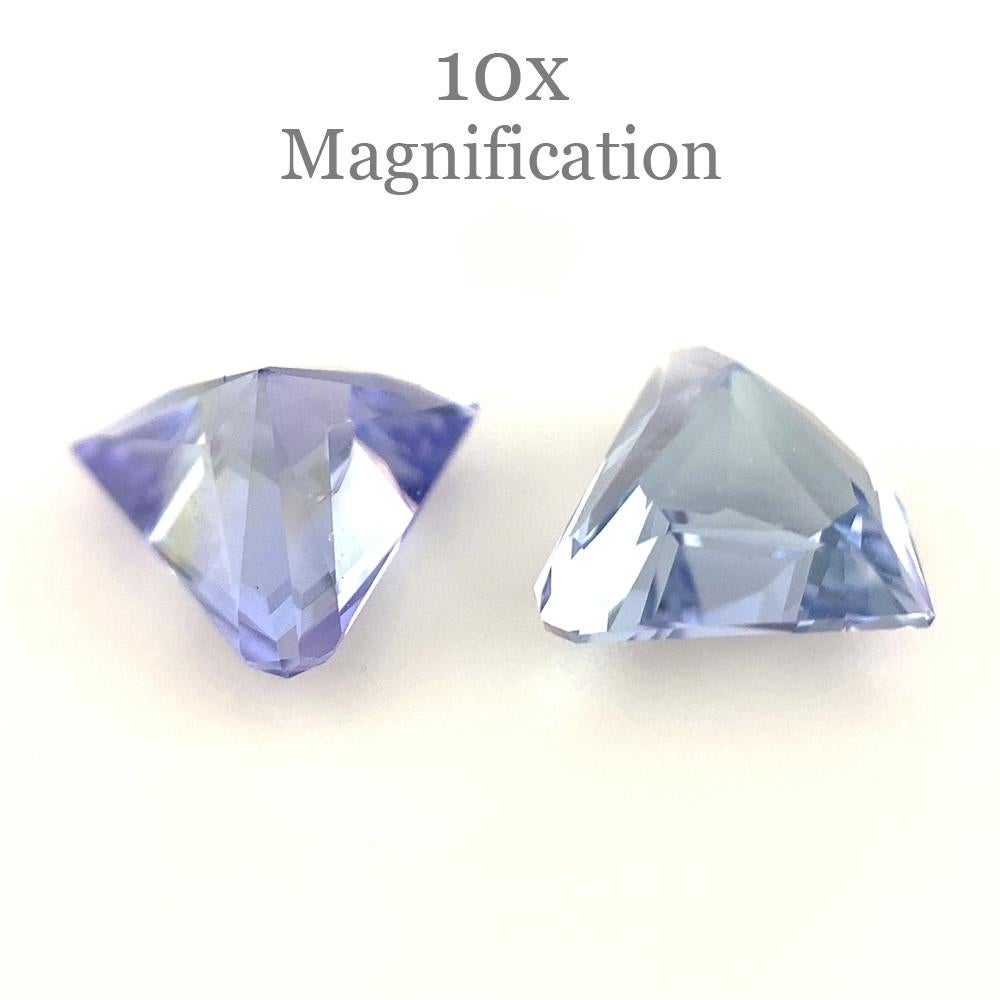 Coppia di tanzaniti a ventaglio con taglio di precisione 1.6ct in vendita 4