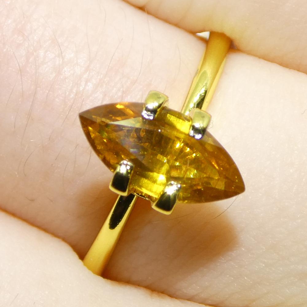 Description:

Gem Type: Sapphire 
Number of Stones: 1
Weight: 1.6 cts
Measurements: 10.88 x 5.23 x 3.33 mm
Shape: Marquise
Cutting Style Crown: Brilliant Cut
Cutting Style Pavilion: Step Cut 
Transparency: Transparent
Clarity: Very Slightly