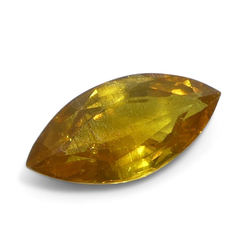 Women's or Men's 1.6ct Marquise Yellow Sapphire from Tanzania Unheated For Sale