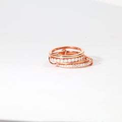 1.6ct Natural Round Diamond Multi-Link Connected Stacking Ring in 18K Rose Gold