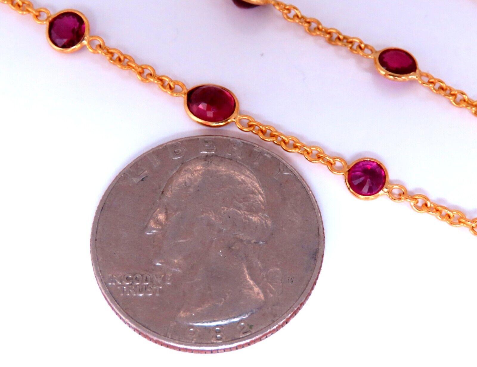 16 Carat Natural Ruby Sapphire Yard Necklace 14 Karat Gold In New Condition For Sale In New York, NY
