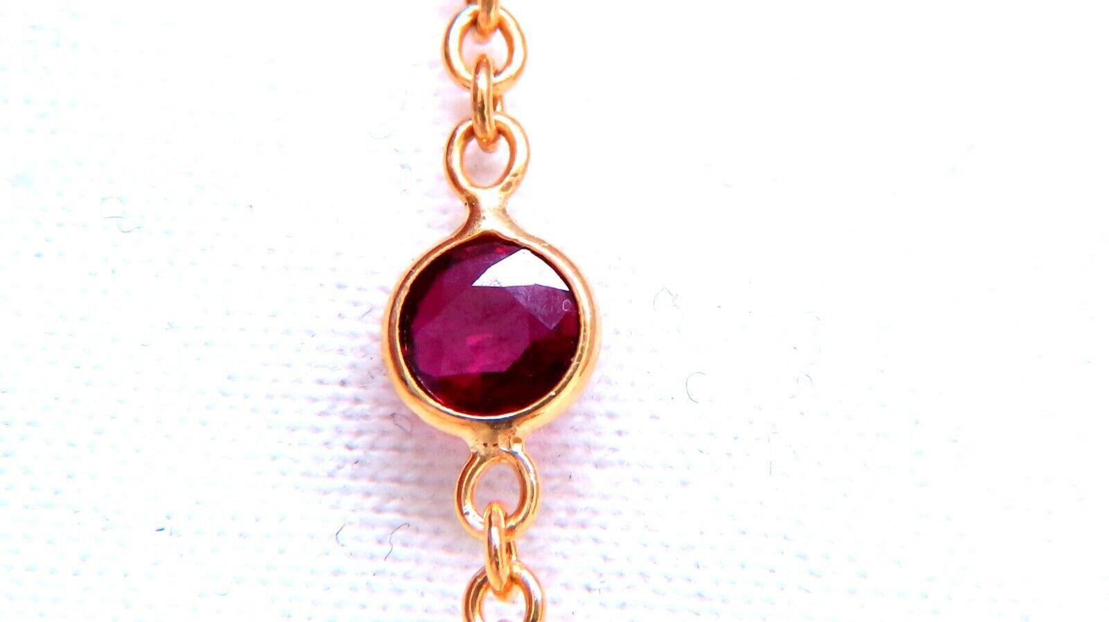 16 Carat Natural Ruby Sapphire Yard Necklace 14 Karat Gold For Sale 2