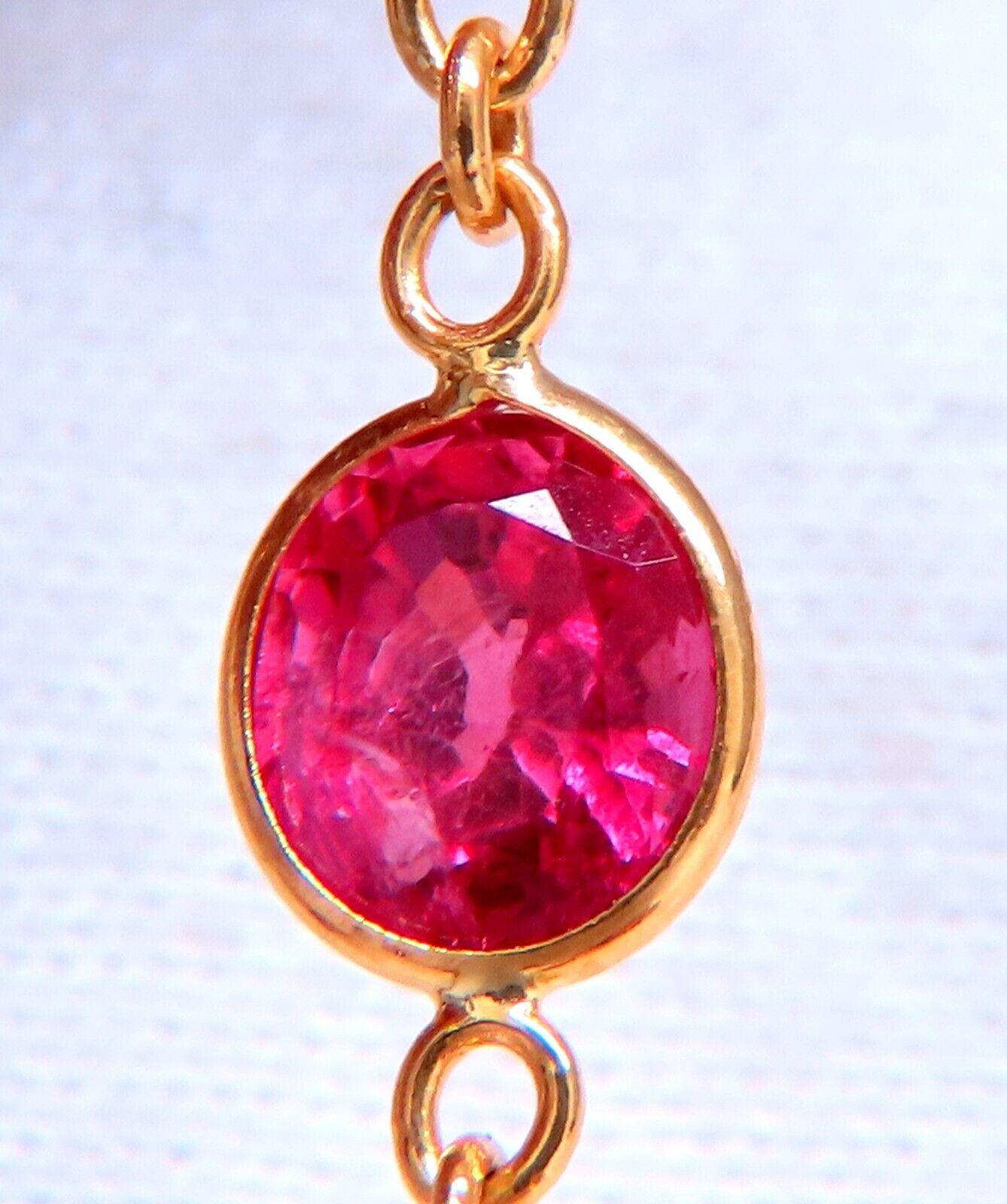 16 Carat Natural Ruby Sapphire Yard Necklace 14 Karat Gold For Sale 4