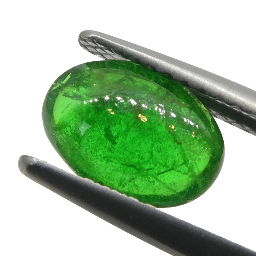 Granato ovale cabochon di tsavorite verde del Kenya, 1.6ct, non riscaldato in vendita 5