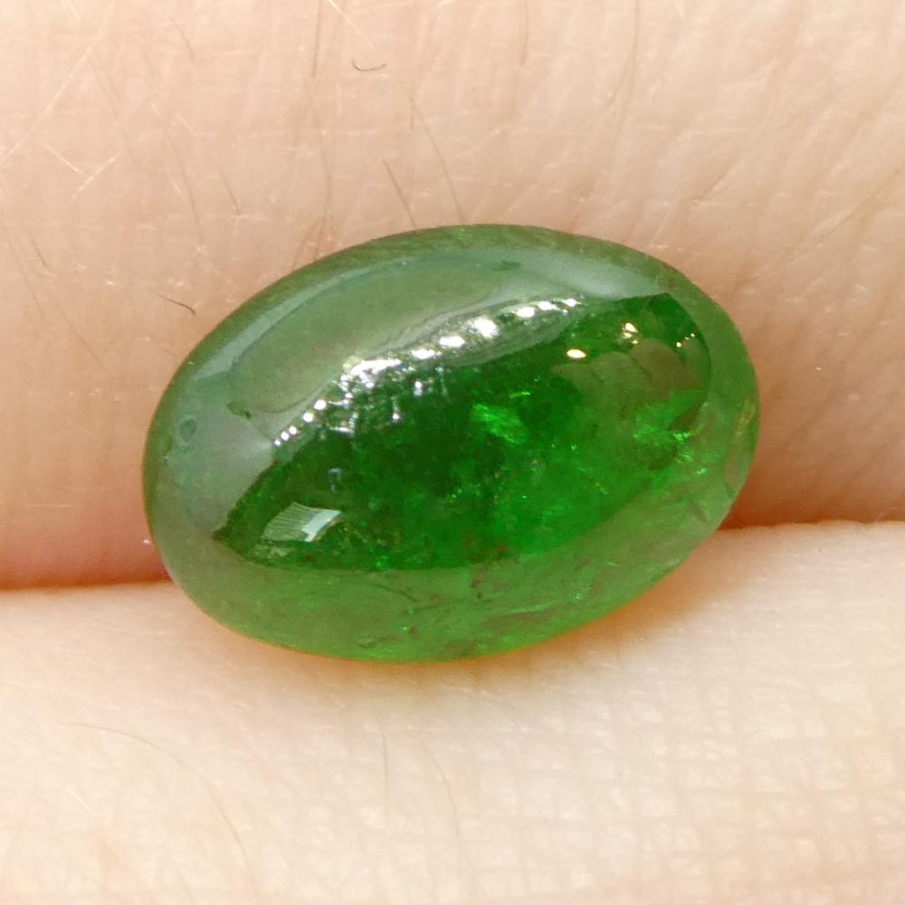 Granato ovale cabochon di tsavorite verde del Kenya, 1.6ct, non riscaldato in vendita 6