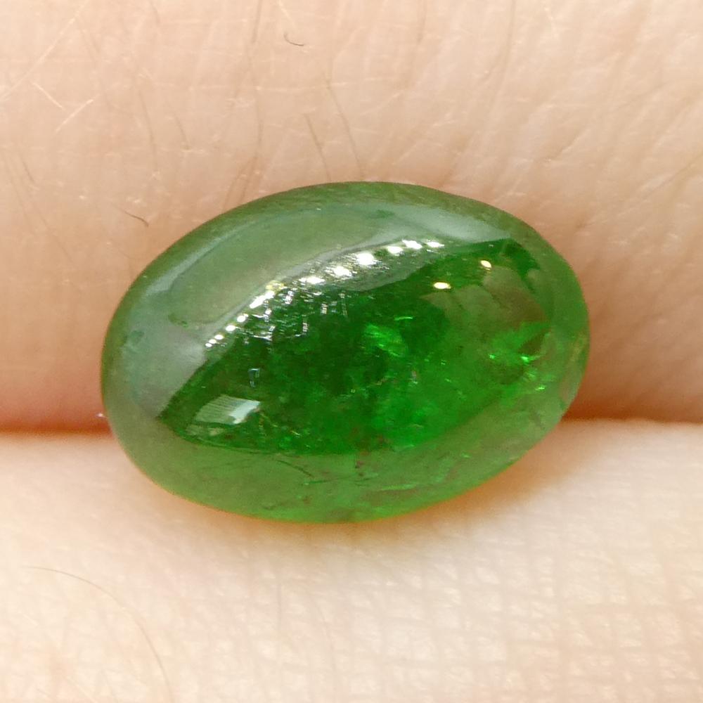 Granato ovale cabochon di tsavorite verde del Kenya, 1.6ct, non riscaldato in vendita 7