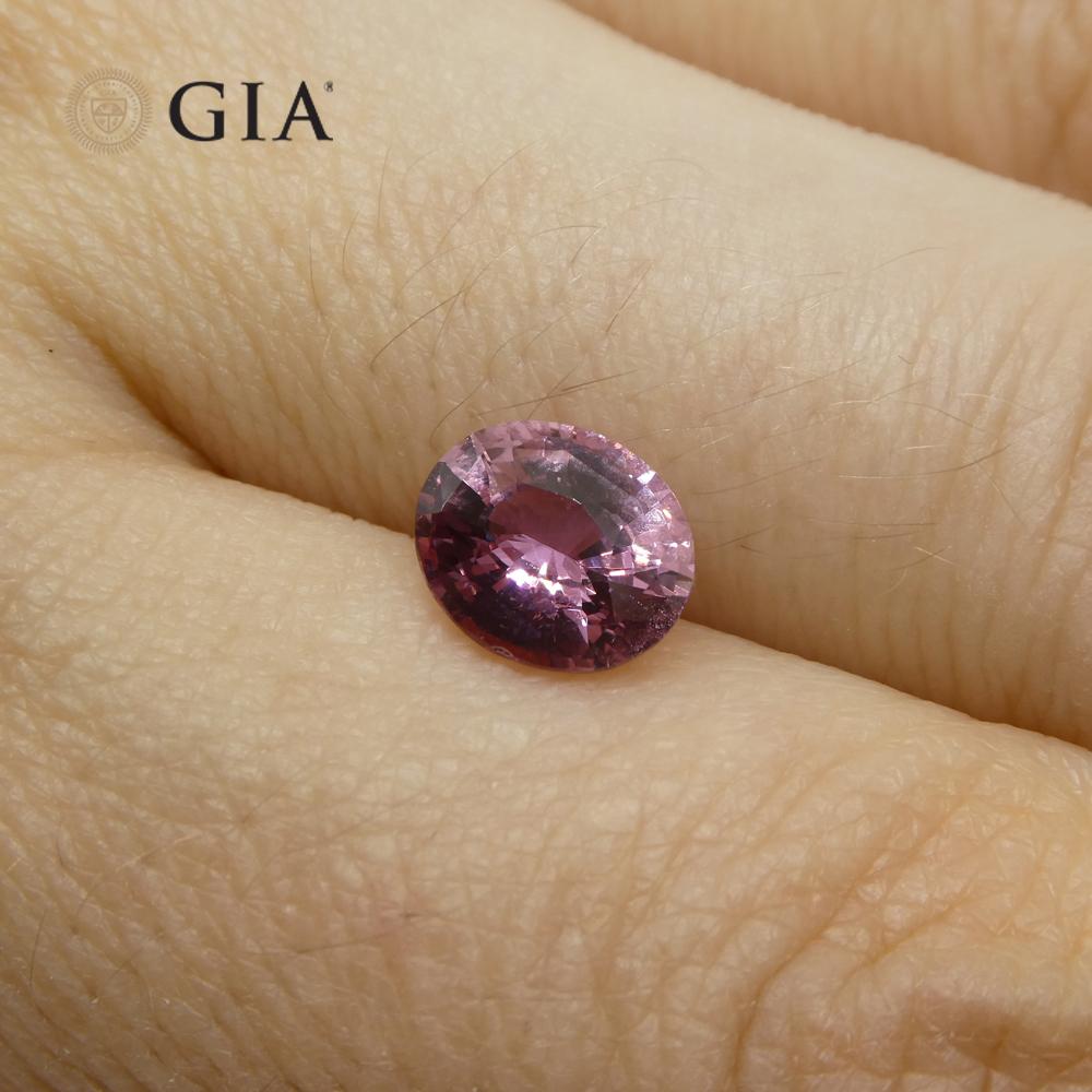 1.6ct Oval Purplish Pink Sapphire GIA Certified Madagascar Unheated In New Condition For Sale In Toronto, Ontario