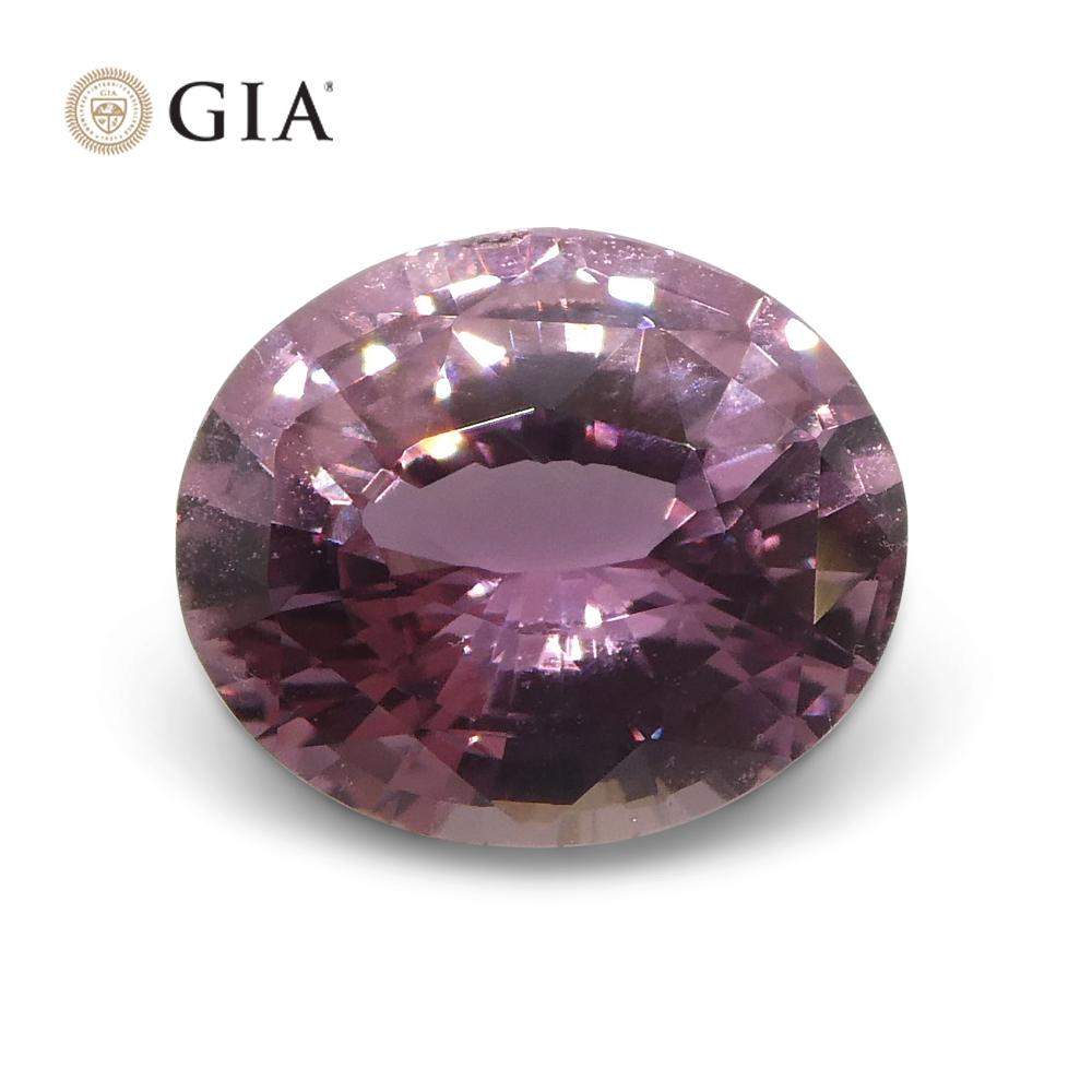 1.6ct Oval Purplish Pink Sapphire GIA Certified Madagascar Unheated For Sale 1
