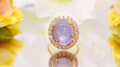 16 Carat Star Sapphire Ring with Diamonds