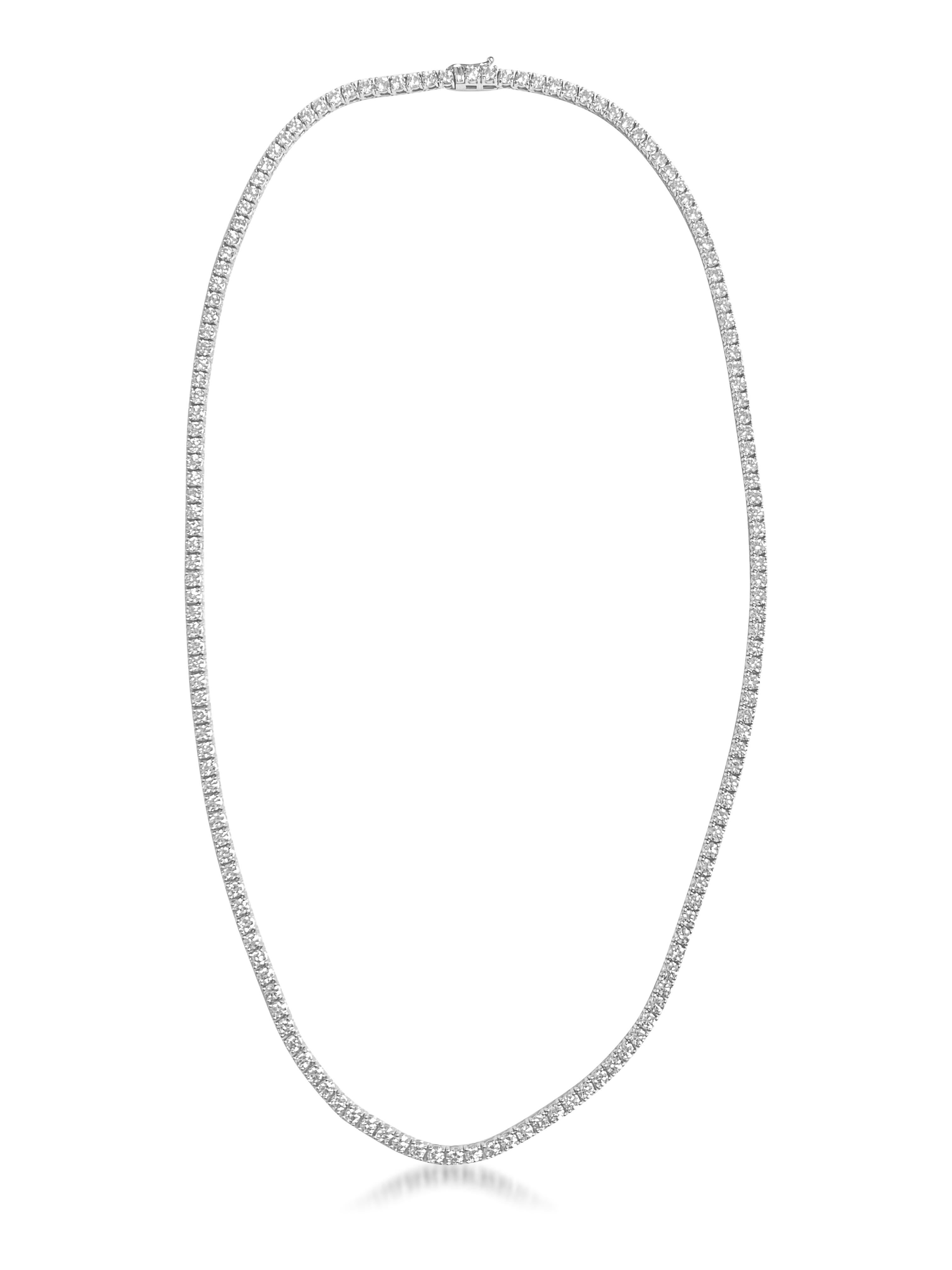 Brilliant Cut 16ct VVS Diamond Tennis Necklace For Sale