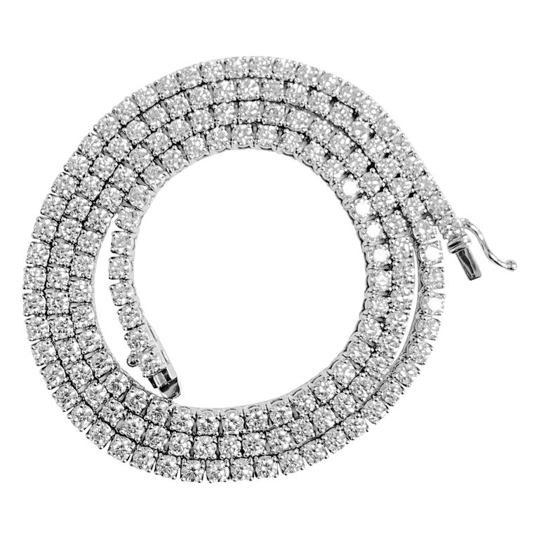 16ct VVS Diamond Tennis Necklace For Sale at 1stDibs | vvs tennis chain, vvs  tennis necklace, tennis chain vvs