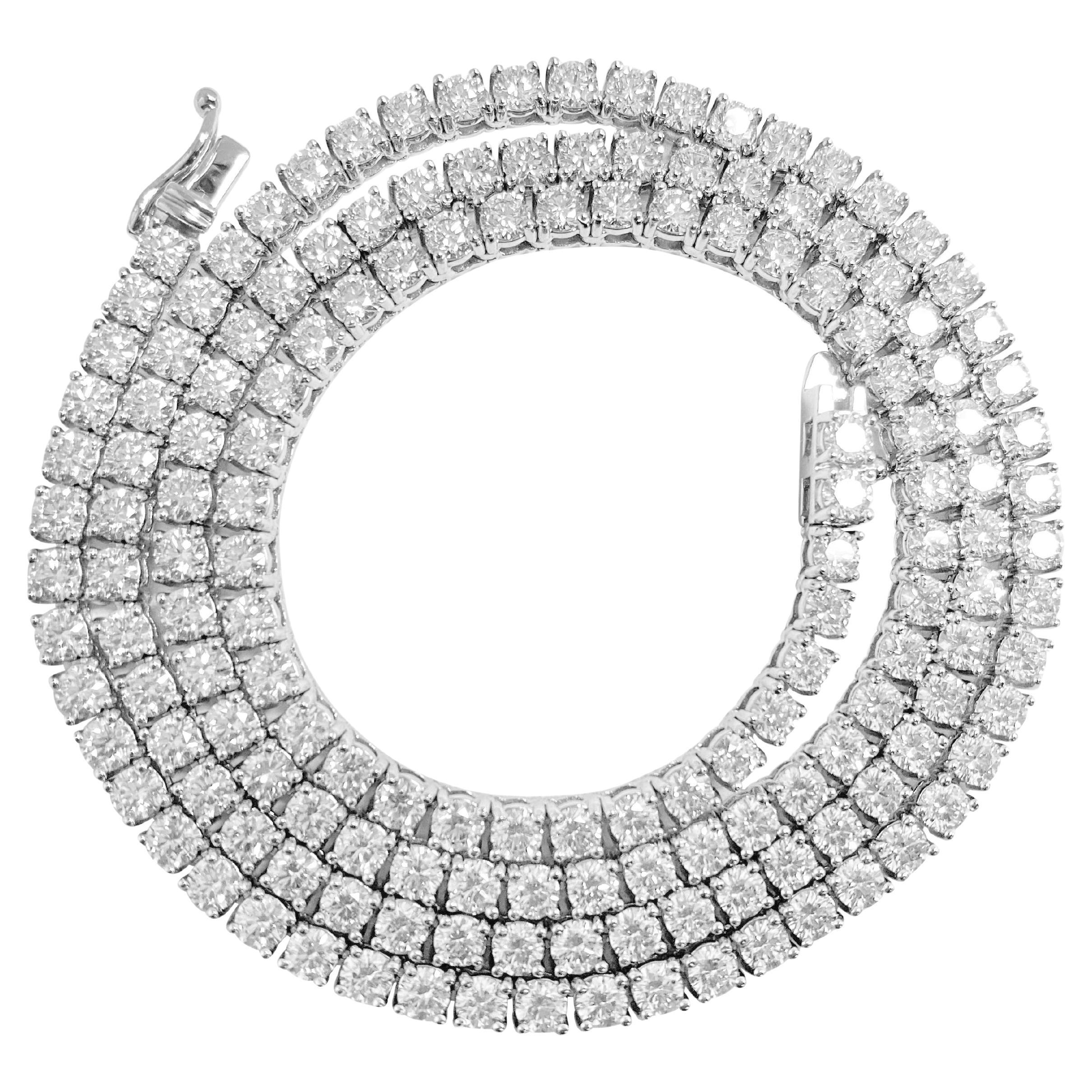 Collier de tennis en diamants 16 carats VVS en vente